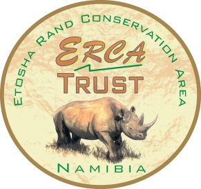Das Logo des ERCA Trust in Namibia mit Nashorngrafik